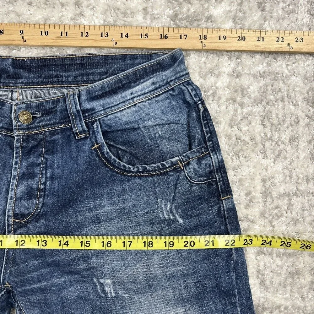 DINAMIT Jeans‎ 34x34 Straight Distressed Acid Denim Blue Italy Casual Pockets